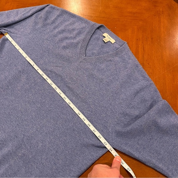 Turnbury Men’s 100% Cashmere V-Neck Pullover Sweater Light Blue Large Soft - Picture 12 of 16